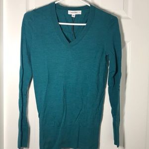 Teal v-neck sweater